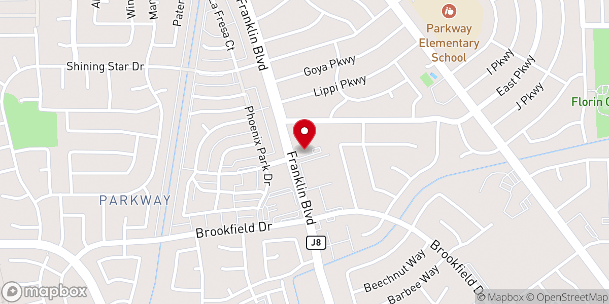 Map showing location of Prince of Peace Baptist Church