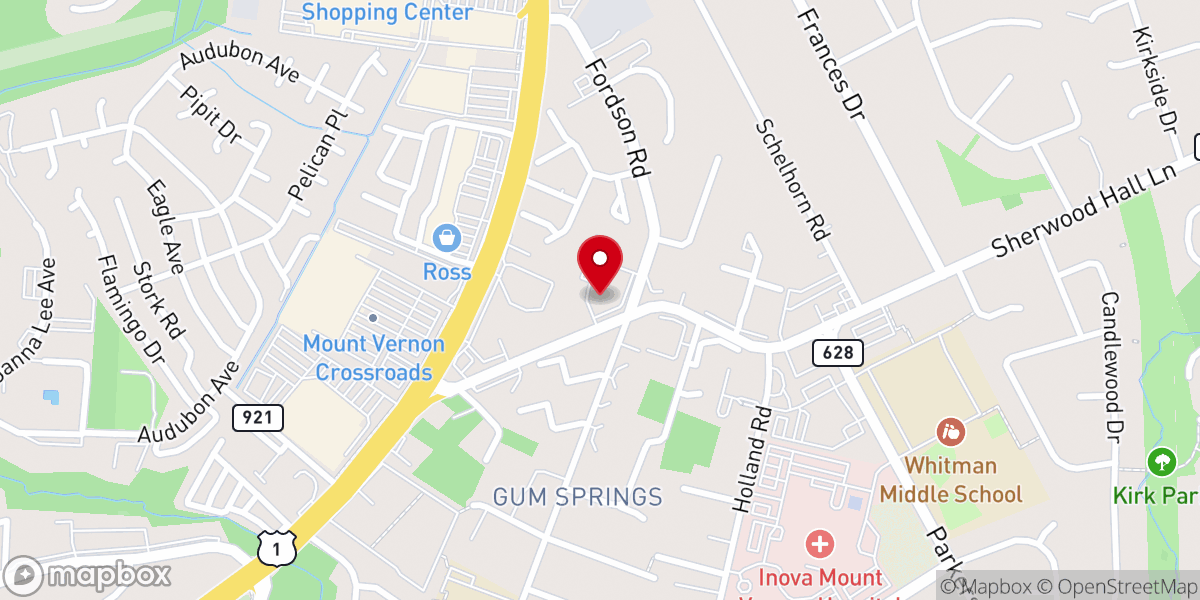 Map showing location of Fair Oaks Baptist Church