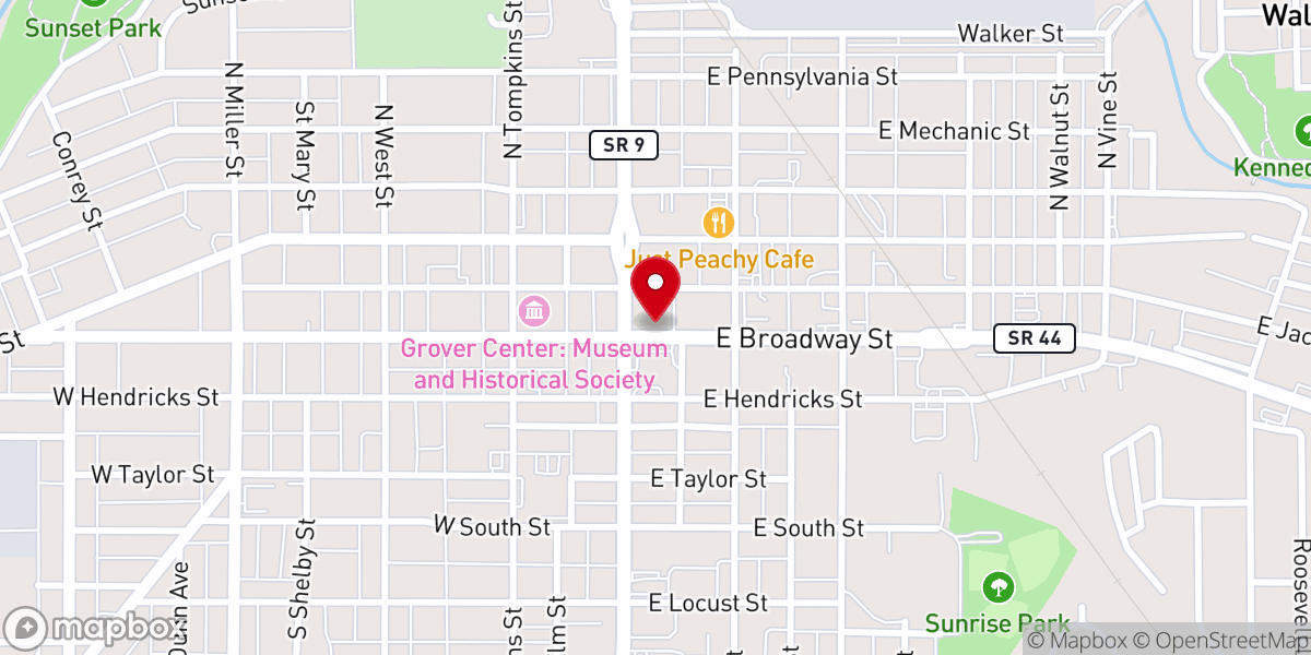 Map showing location of Chaperral Cafe