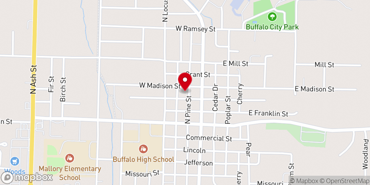 Map showing location of Faith Christian Church