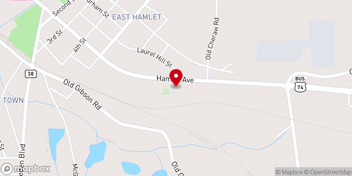 Map showing location of New Hope Missionary Baptist Church