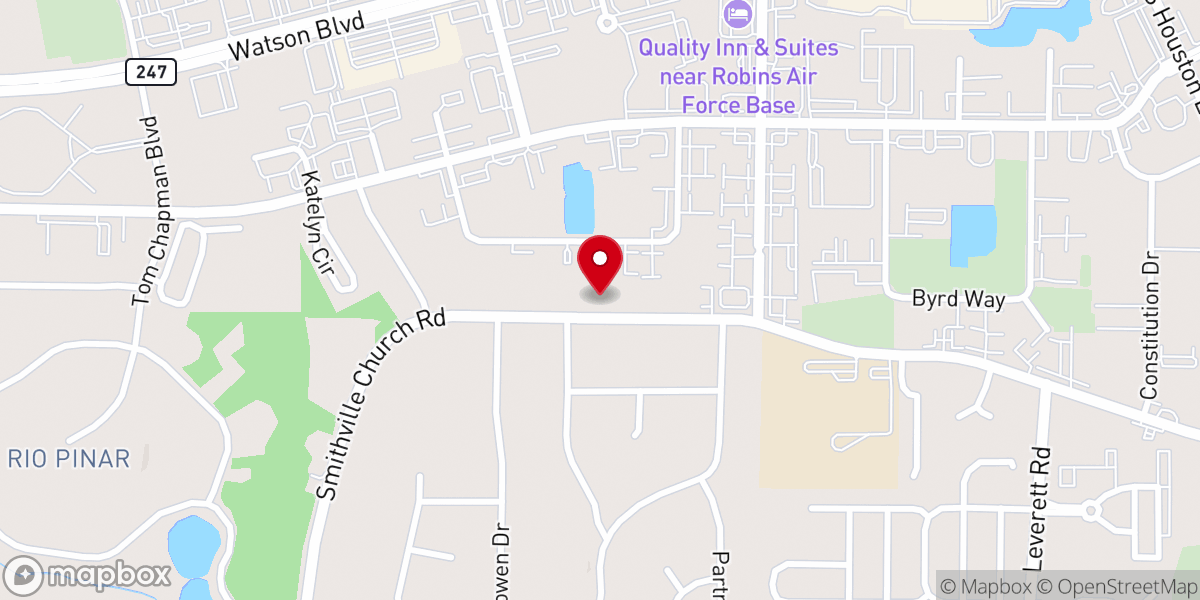 Map showing location of Homes For Sale Warner Robins Georgia