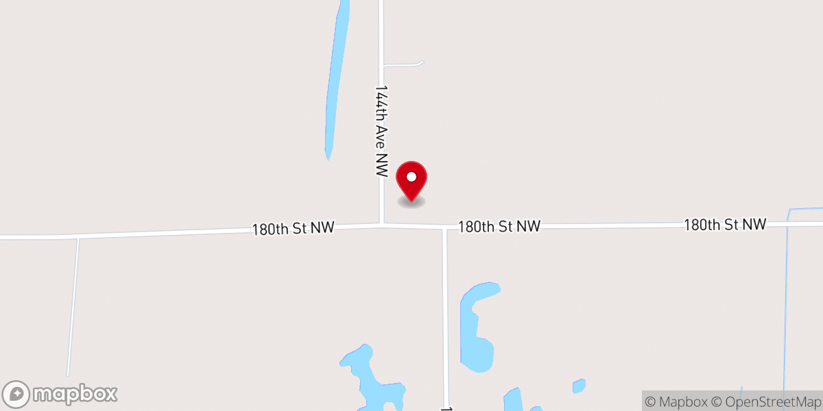 Map showing location of Oak Ridge Lutheran Church