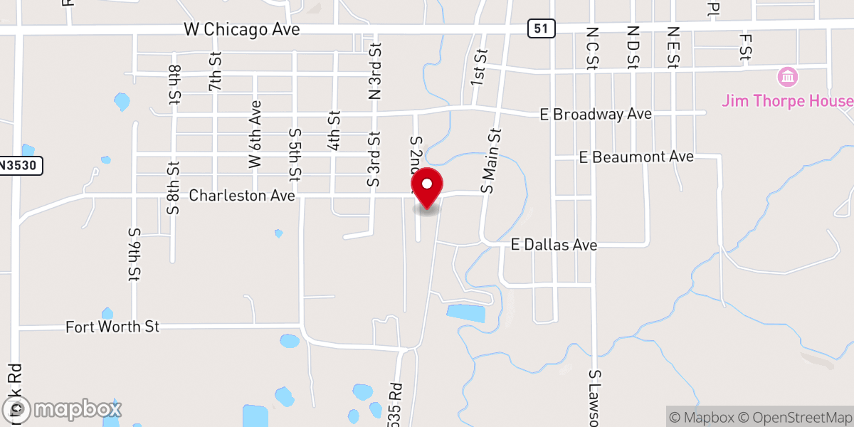 Map showing location of 1st Assembly of God Parsonage