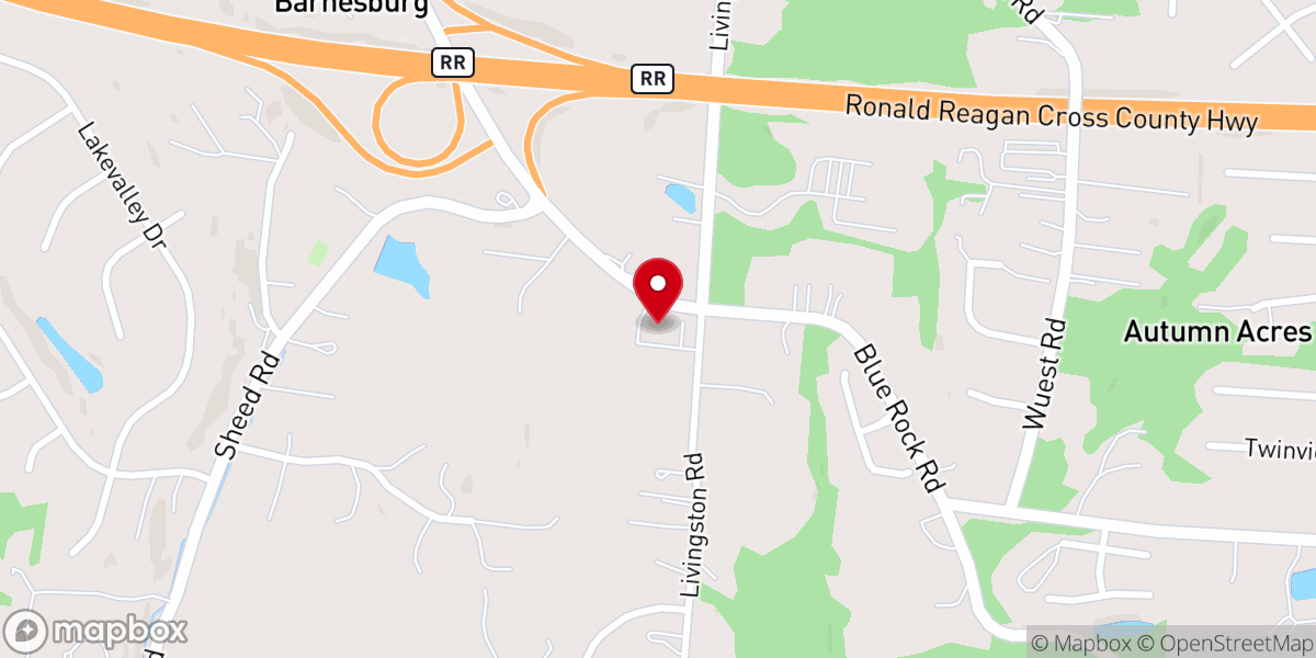 Map showing location of Hope Lutheran Church
