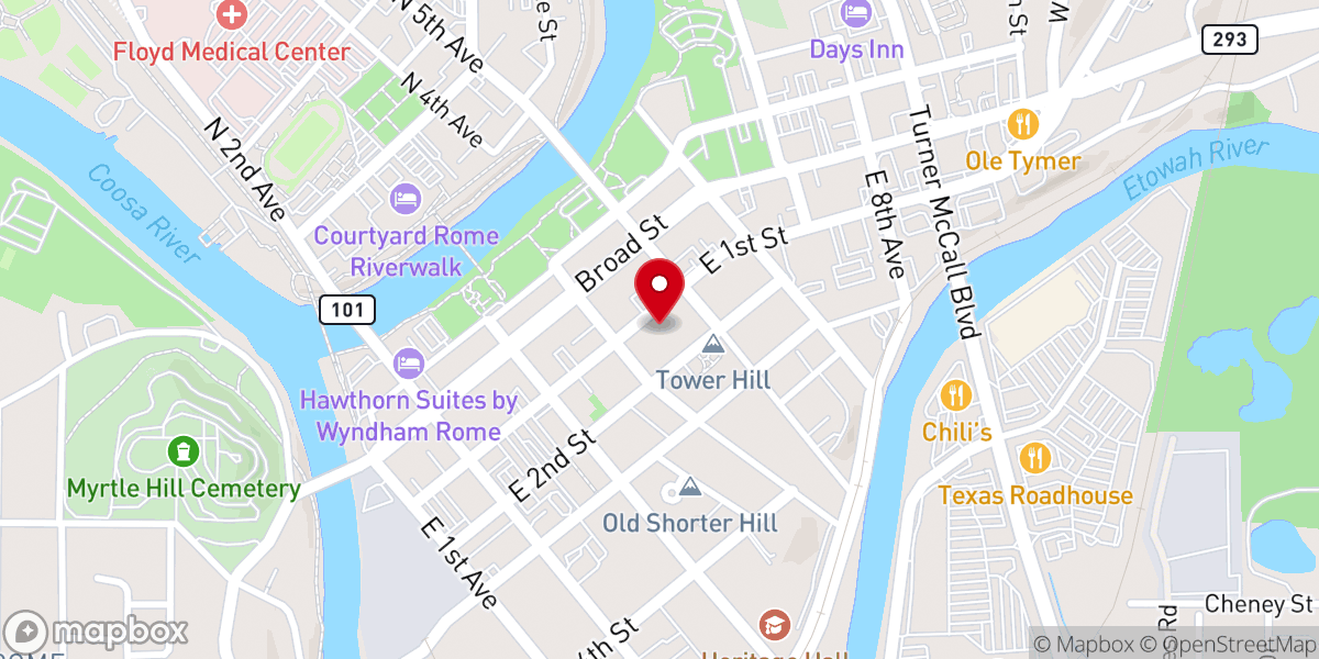 Map showing location of Rodeph Sholom Congregation