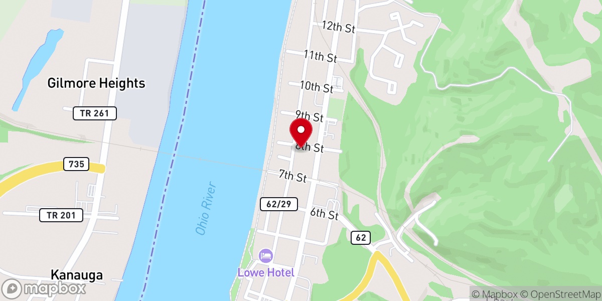Map showing location of Presbyterian Church