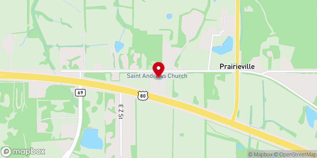 Map showing location of Gallion Baptist Church