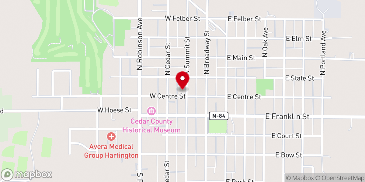 Map showing location of Lutheran Parsonage