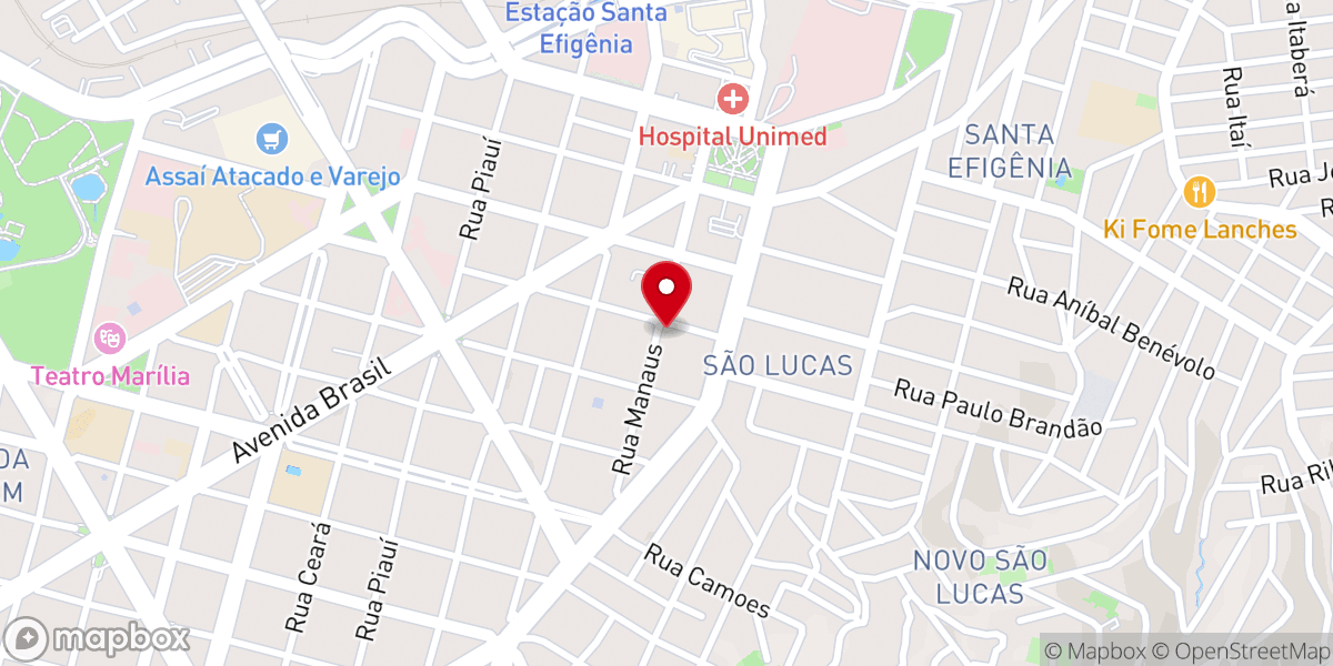 Map showing location of Terceira Igreja Batista de Belo Horizonte
