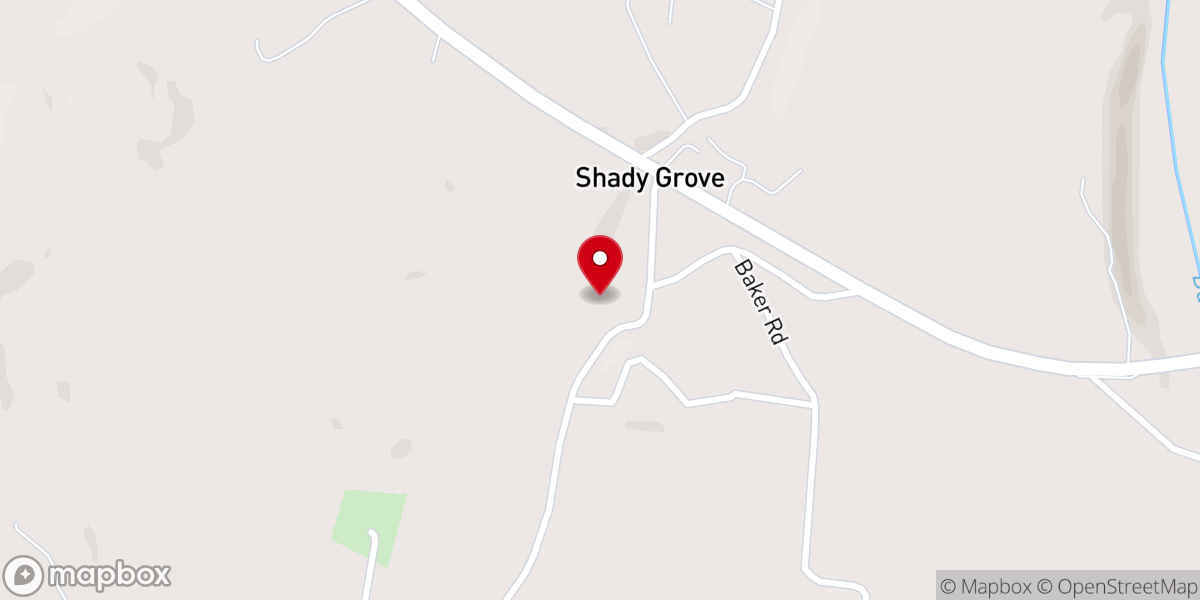 Map showing location of Shady Grove Church of Christ