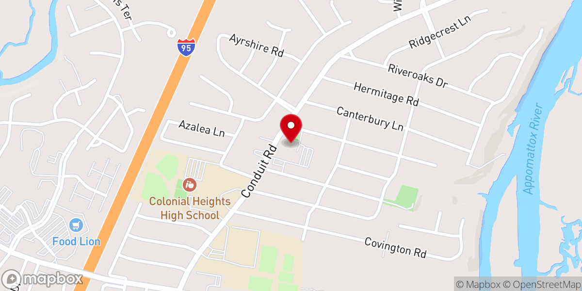 Map showing location of Wesley United Methodist Church