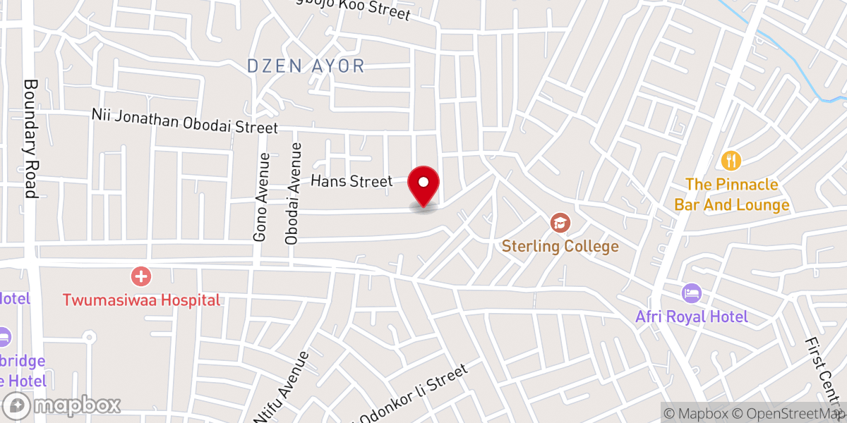 Map showing location of Dzen Ayor Methodist Church