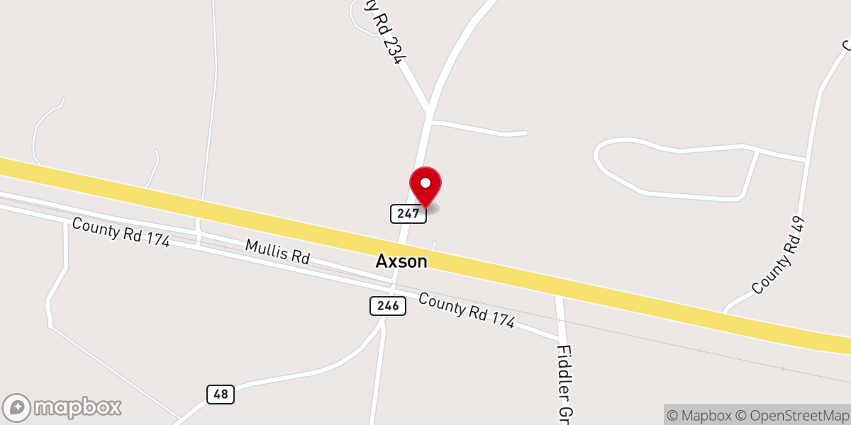 Map showing location of Axson United Methodist Church