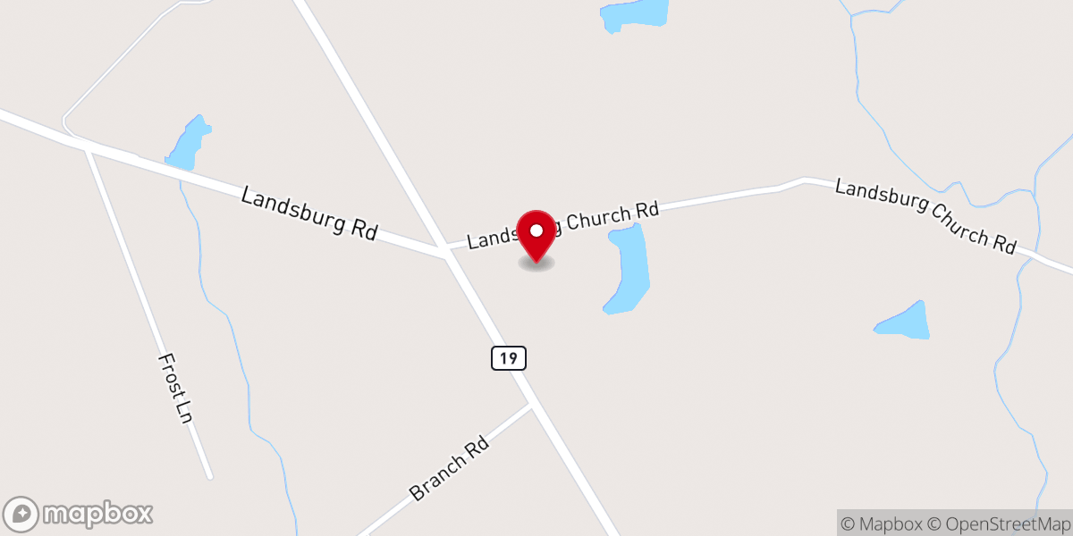 Map showing location of Landsburg Church