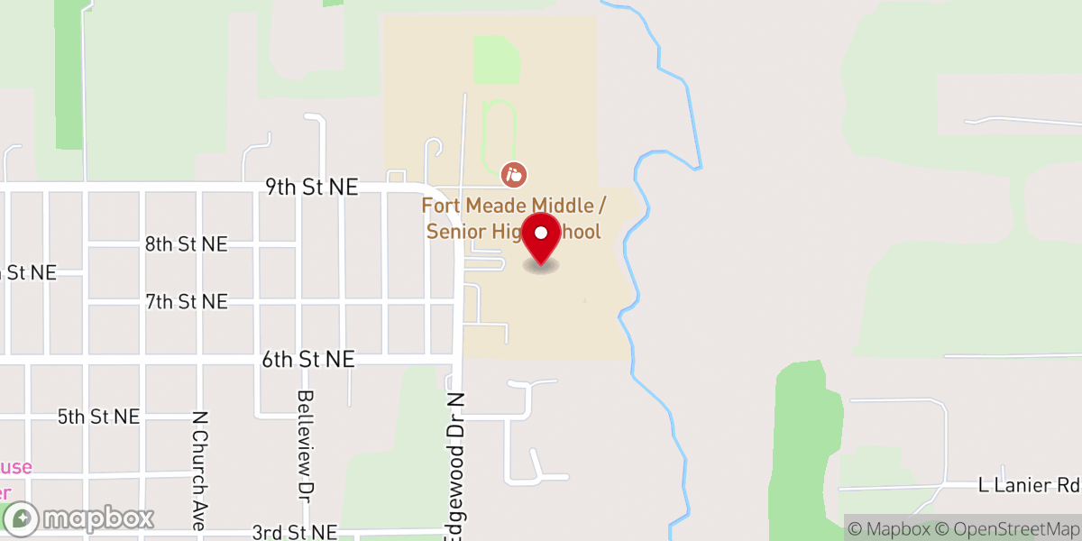 Map showing location of Fort Meade Middle-Senior High School