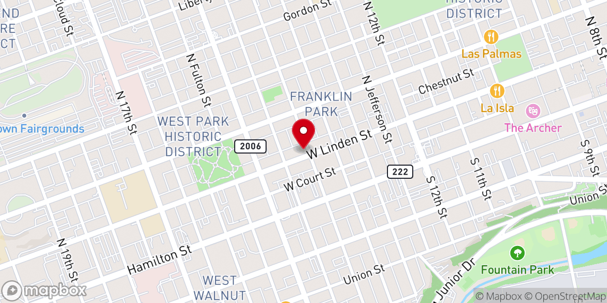 Map showing location of Salem Church