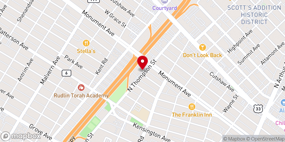 Map showing location of Immanuel Baptist Church in Richmond, Virginia