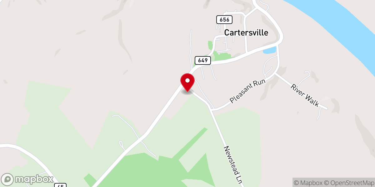 Map showing location of Cartersville Seventh Day Adventist Church