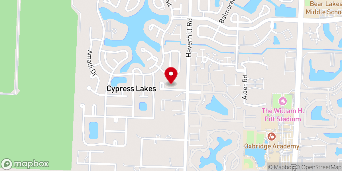 Map showing location of Brazilian Temple of West Palm Beach SDA