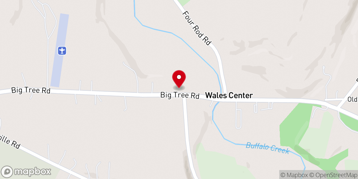 Map showing location of Wales Center Community Baptist Church