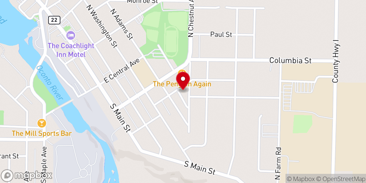 Map showing location of St. Paul Ev. Lutheran Church