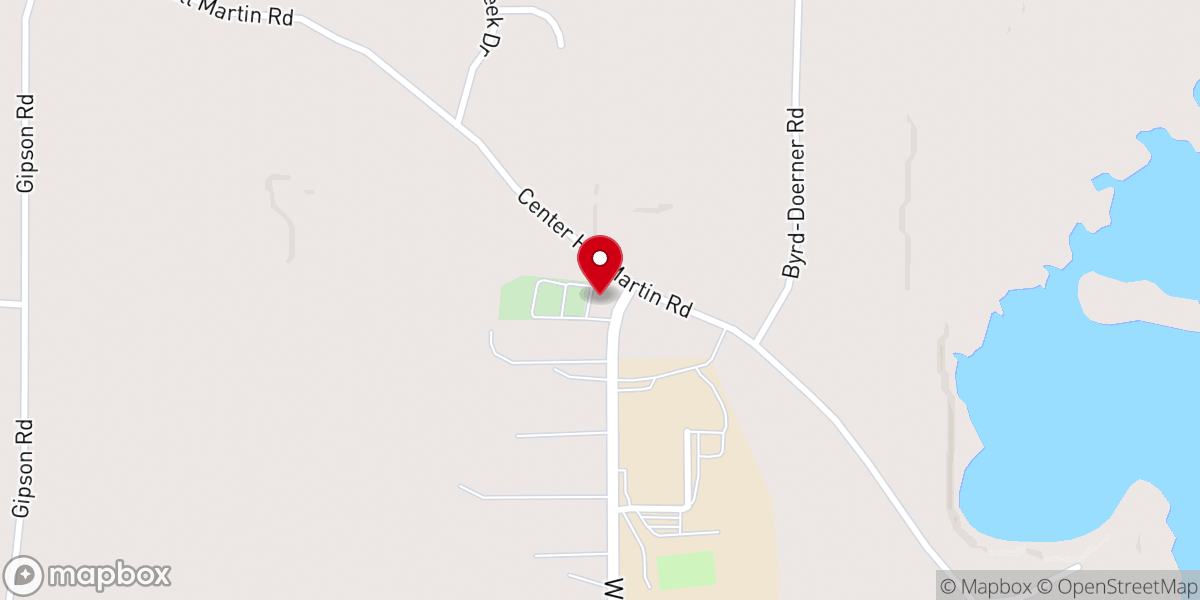 Map showing location of Pine Forest Baptist Church