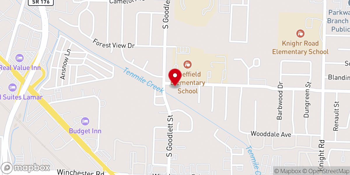 Map showing location of Fireside Temple Church of God in Christ