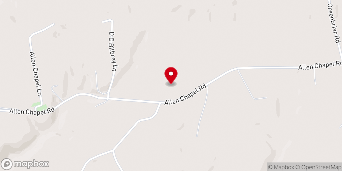 Map showing location of Allen Chapel Church