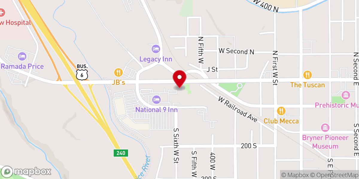 Map showing location of Price Chapel