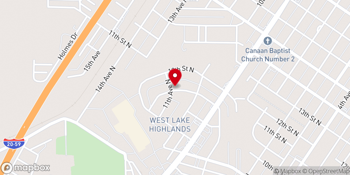 Map showing location of Tabernacle of the Word