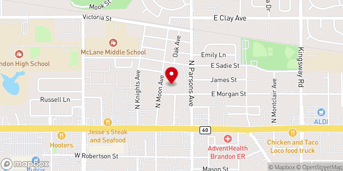 Map showing location of Brandon Assembly of God Church