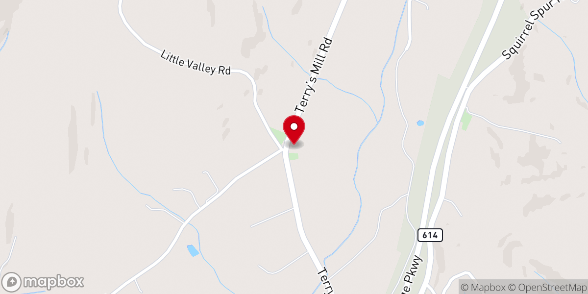 Map showing location of New Bell Spur Church