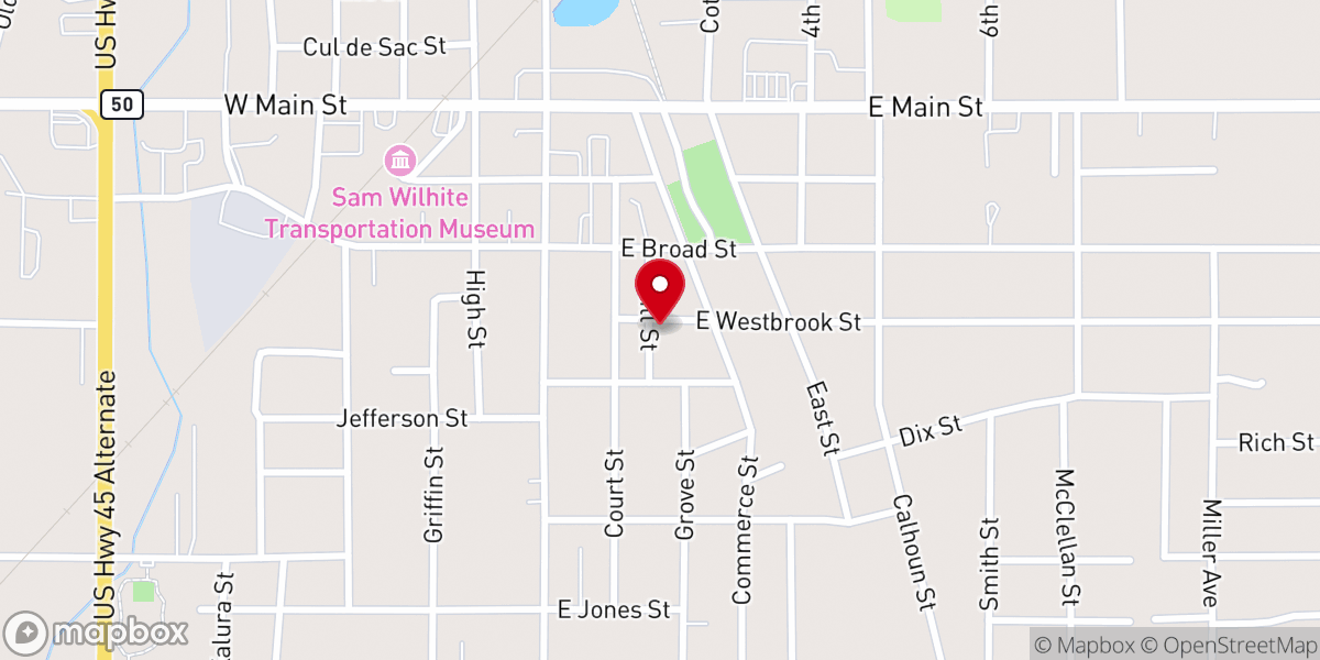 Map showing location of Bryan Youth Center