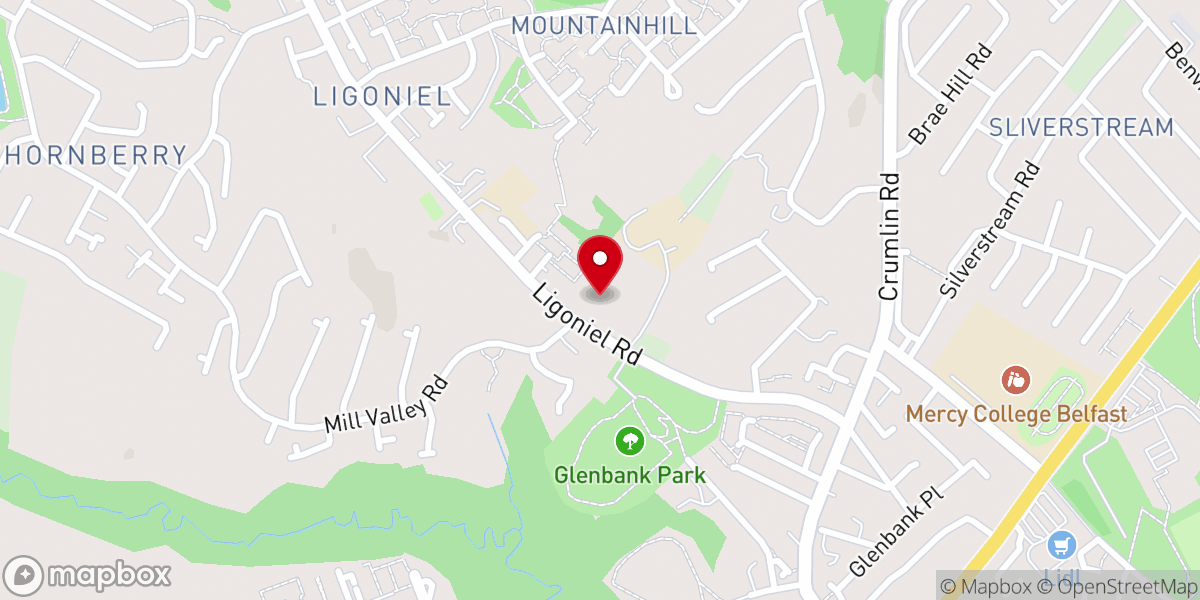Map showing location of St Mark's Church of Ireland