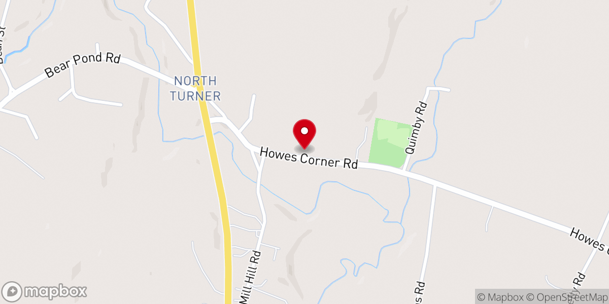 Map showing location of North Turner Presbyterian Church