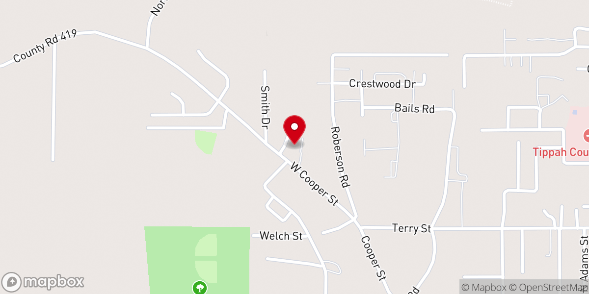 Map showing location of Ripley Primitive Baptist Church