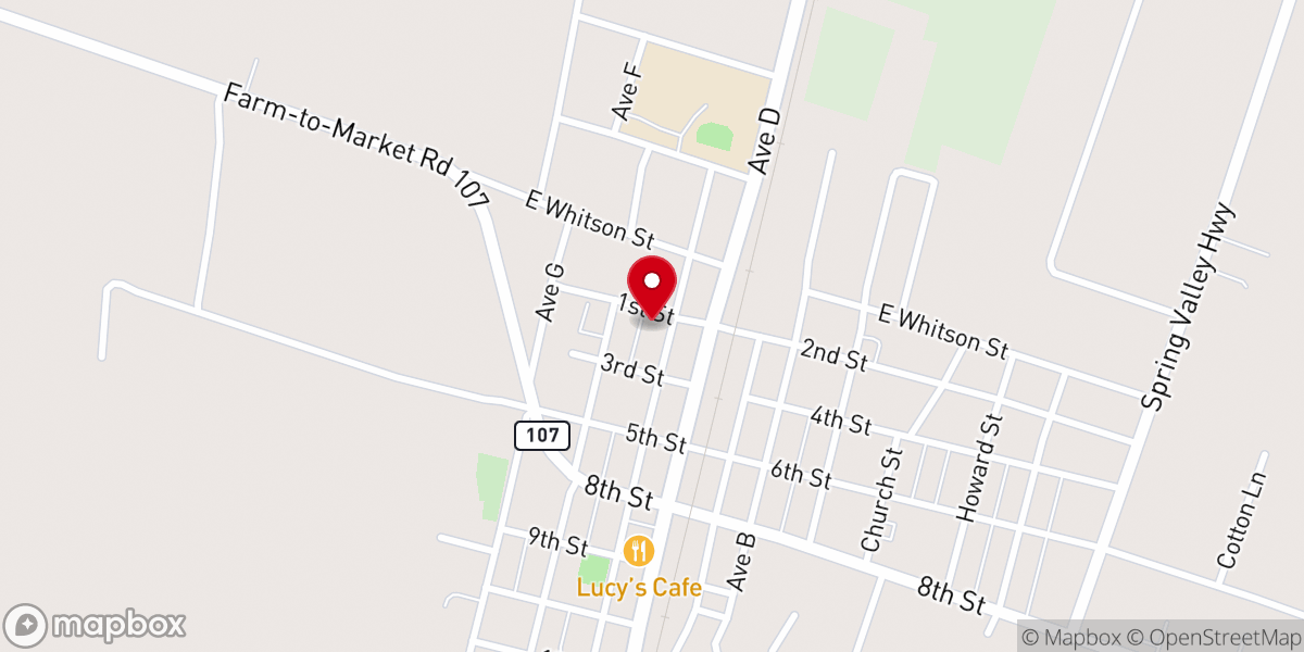 Map showing location of First Baptist Church of Moody