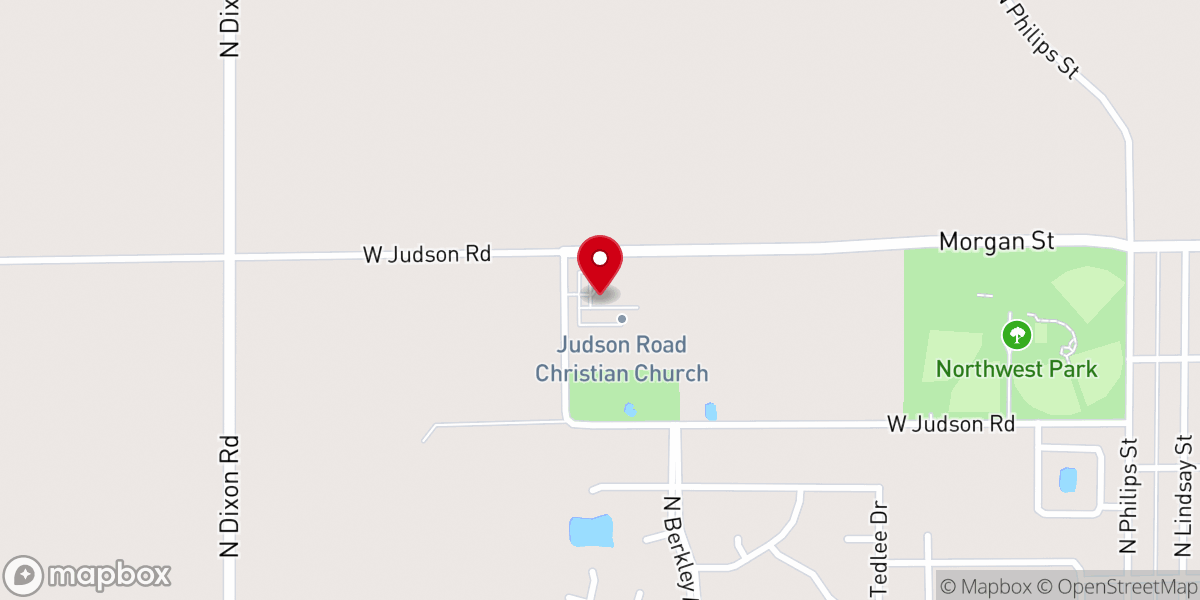 Map showing location of Judson Road Christian Church