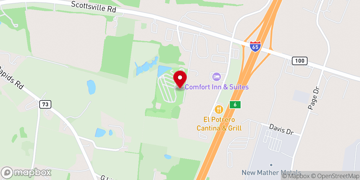 Map showing location of Dad's Bluegrass Campground