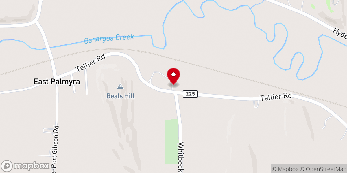 Map showing location of East Palmyra Seventh-day Adventist Church