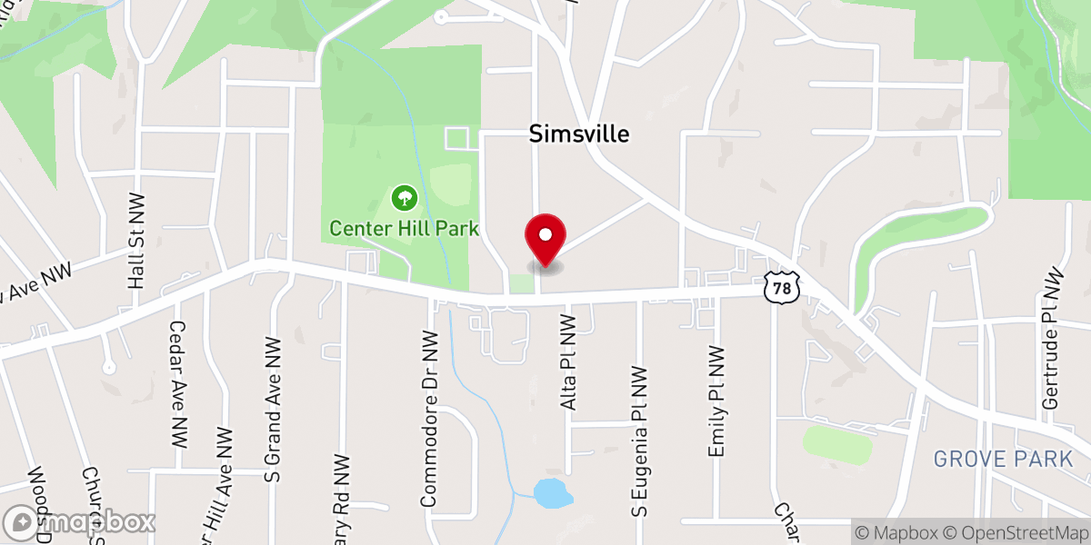 Map showing location of First Corinth Church