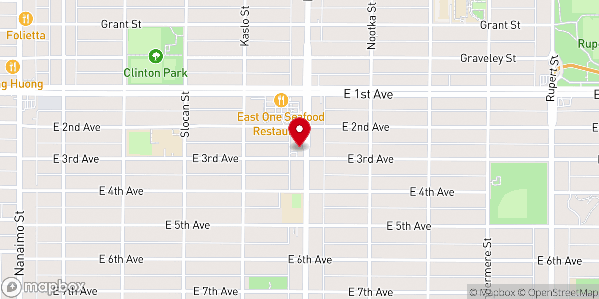 Map showing location of Renfrew Baptist Church