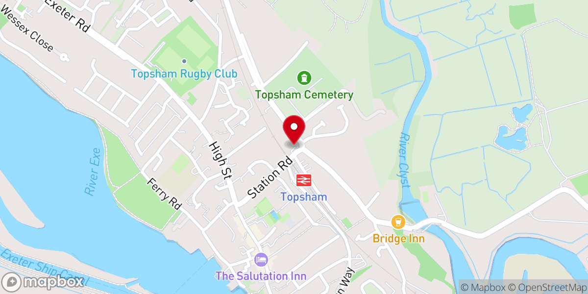 Map showing location of Holy Cross Catholic Church