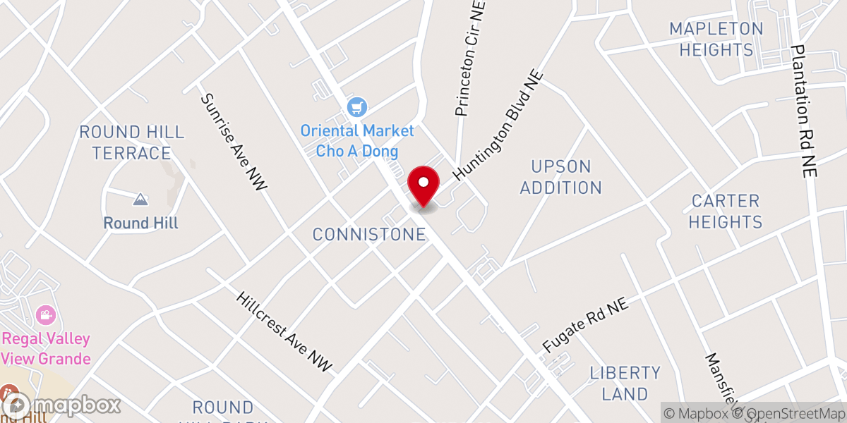 Map showing location of Huntington Court United Methodist Church