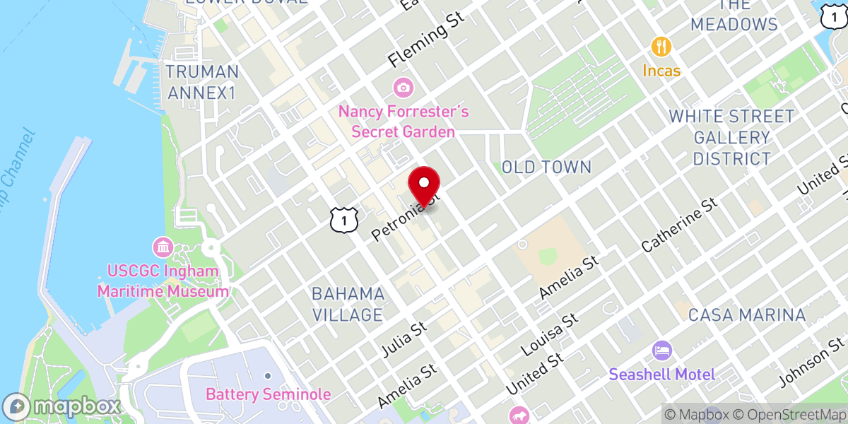 Map showing location of Lower Keys Church of Christ