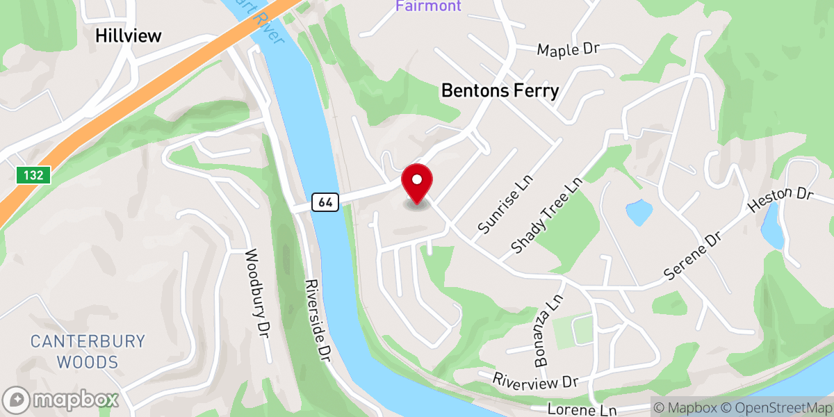 Map showing location of Bentons Ferry United Methodist Church