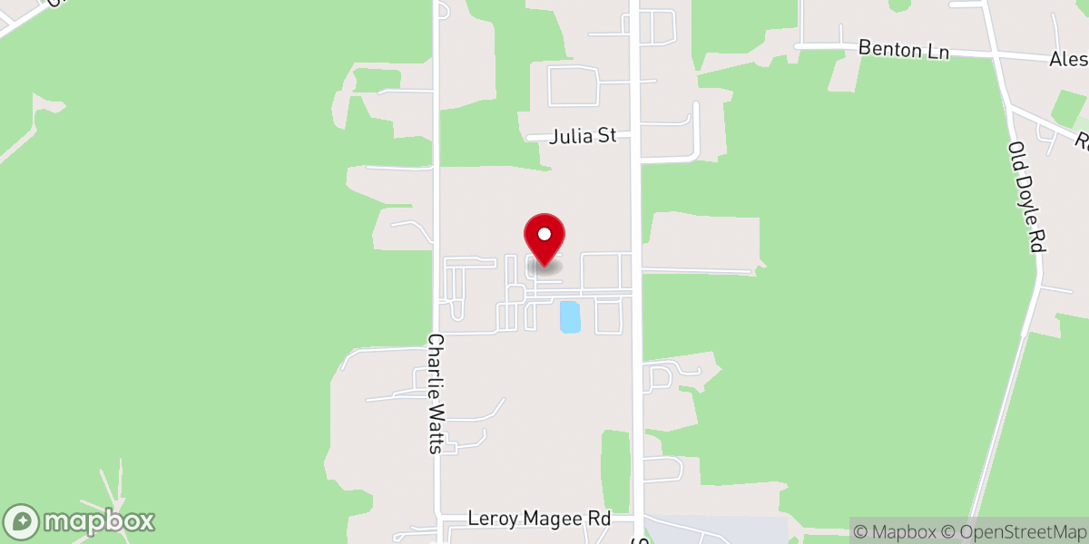 Map showing location of Livingston Parish Coroner's Office
