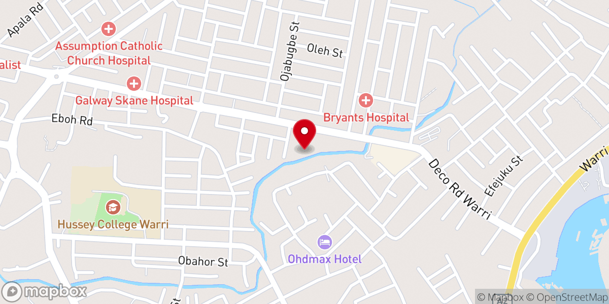Map showing location of Living Faith Church Okumagba Permanent Site