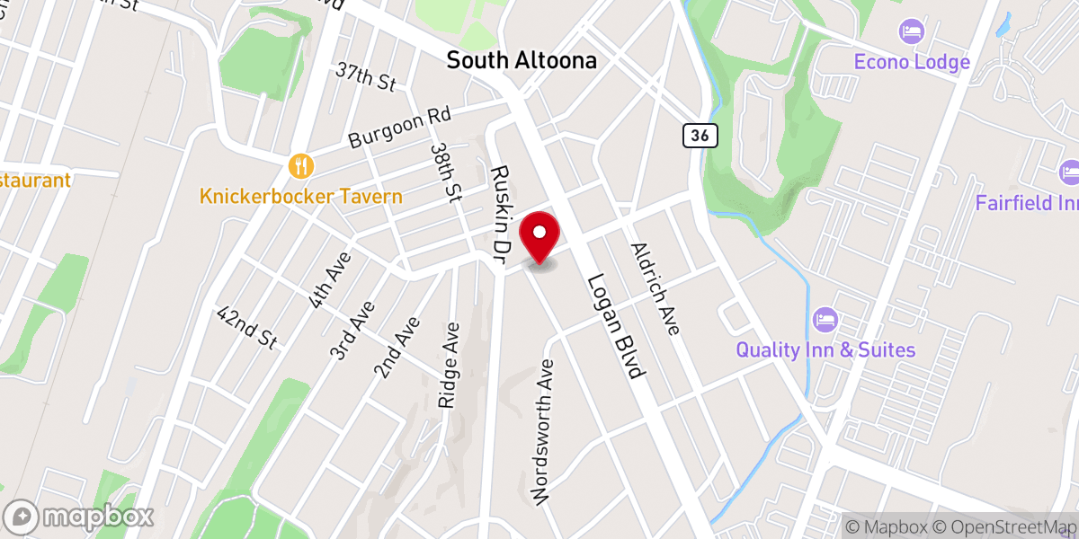 Map showing location of Ward Ave United Presbyterian